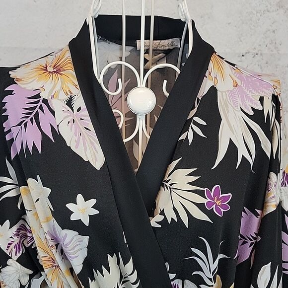 Linea Donatella floral print midi robe Women's Size S - Picture 2 of 10
